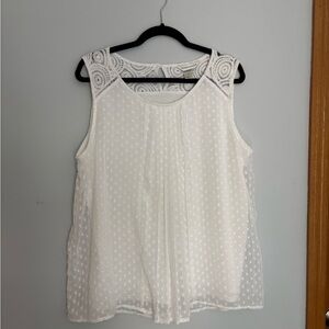 Christopher & Banks White Sleeveless Top